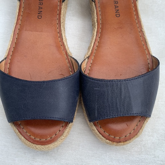 Lucky Brand Flairr Blue Leather Espadrilles Sandals - Picture 6 of 12